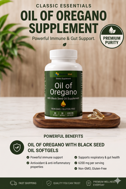 Oil of Oregano with Black Seed Oil Softgels