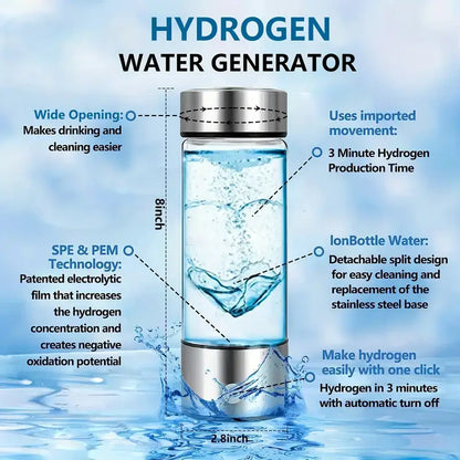 Hydrogen Glass Water Bottle