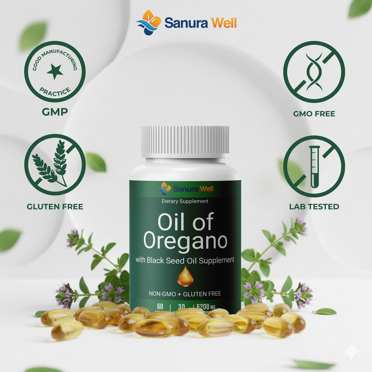 Oil of Oregano with Black Seed Oil Softgels